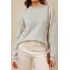 imageArachampampCloz Womens 100 Cotton Crew Neck Fall Casual Relaxed Fit Sweater Tops 2025Beige Grey Heather