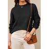 imageArachampampCloz Womens 100 Cotton Crew Neck Fall Casual Relaxed Fit Sweater Tops 2025Black