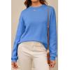 imageArachampampCloz Womens 100 Cotton Crew Neck Fall Casual Relaxed Fit Sweater Tops 2025Blue
