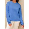 imageArachampampCloz Womens 100 Cotton Crew Neck Fall Casual Relaxed Fit Sweater Tops 2025Blue