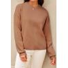 imageArachampampCloz Womens 100 Cotton Crew Neck Fall Casual Relaxed Fit Sweater Tops 2025Caramel