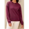 imageArachampampCloz Womens 100 Cotton Crew Neck Fall Casual Relaxed Fit Sweater Tops 2025Dark Red