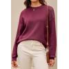 imageArachampampCloz Womens 100 Cotton Crew Neck Fall Casual Relaxed Fit Sweater Tops 2025Dark Red