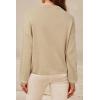 imageArachampampCloz Womens 100 Cotton Crew Neck Fall Casual Relaxed Fit Sweater Tops 2025Khaki