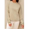 imageArachampampCloz Womens 100 Cotton Crew Neck Fall Casual Relaxed Fit Sweater Tops 2025Khaki