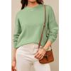 imageArachampampCloz Womens 100 Cotton Crew Neck Fall Casual Relaxed Fit Sweater Tops 2025Sage Green
