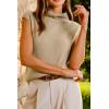 imageArachampampCloz Womens Wool Blend Mock Neck Business Casual Sweater Vest 2025 FallKhaki