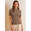 imageArachampampCloz Womens Wool Blend Summer Fall Seamless Rip Resistant Tops Opaque ShirtsCoffee