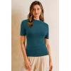 imageArachampampCloz Womens Wool Blend Summer Fall Seamless Rip Resistant Tops Opaque ShirtsDark Blue