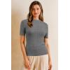 imageArachampampCloz Womens Wool Blend Summer Fall Seamless Rip Resistant Tops Opaque ShirtsGray