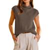 imageArachampampCloz Womens Wool Blend Mock Neck Business Casual Sweater Vest 2025 FallCoffee