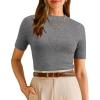 imageArachampampCloz Womens Wool Blend Summer Fall Seamless Rip Resistant Tops Opaque ShirtsGray
