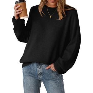 imageArachampampCloz Womens Wool Blend Oversized Sweaters Crewneck Casual Fall Outfits Fashion TopsBlack Balck