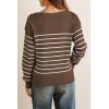 imageArachampampCloz Womens Wool Blend Striped Boat Neck Fall Dressy Casual Sweater Tops 2025Coffee and White