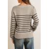 imageArachampampCloz Womens Wool Blend Striped Boat Neck Fall Dressy Casual Sweater Tops 2025Khaki and Black