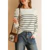 imageArachampampCloz Womens Wool Blend Striped Boat Neck Fall Dressy Casual Sweater Tops 2025Off White and Black