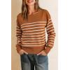 imageArachampampCloz Womens Wool Blend Striped Boat Neck Fall Dressy Casual Sweater Tops 2025Orange and White