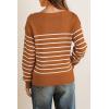 imageArachampampCloz Womens Wool Blend Striped Boat Neck Fall Dressy Casual Sweater Tops 2025Orange and White