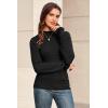 imageArachampampCloz Womens Silk Wool Blend Lace Mock Neck Slim Fitted Sweater Trendy 2025Black