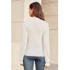 imageArachampampCloz Womens Silk Wool Blend Lace Mock Neck Slim Fitted Sweater Trendy 2025White