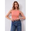 imageArachampampCloz Womens Wool Blend Sweaters Non See Through AllSeason Business Casual Tank 2025Coral Orange