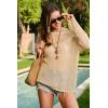 imageArachampampCloz Womens Linen Summer Fall Lightweight Crochet Tops Beach Cover Up 2025Apricot