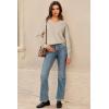 imageArachampampCloz Womens Wool Blend V Neck Fall Business Casual Sweater Tops 2025Apricot