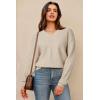 imageArachampampCloz Womens Wool Blend V Neck Fall Business Casual Sweater Tops 2025Apricot