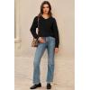imageArachampampCloz Womens Wool Blend V Neck Fall Business Casual Sweater Tops 2025Black