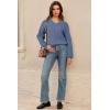 imageArachampampCloz Womens Wool Blend V Neck Fall Business Casual Sweater Tops 2025Denim Blue