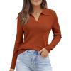 imageArachampampCloz Womens Wool Blend Polo Shirts Fall Sweaters Business Casual Outfits 2025Caramel