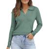 imageArachampampCloz Womens Wool Blend Polo Shirts Fall Sweaters Business Casual Outfits 2025Sage Green