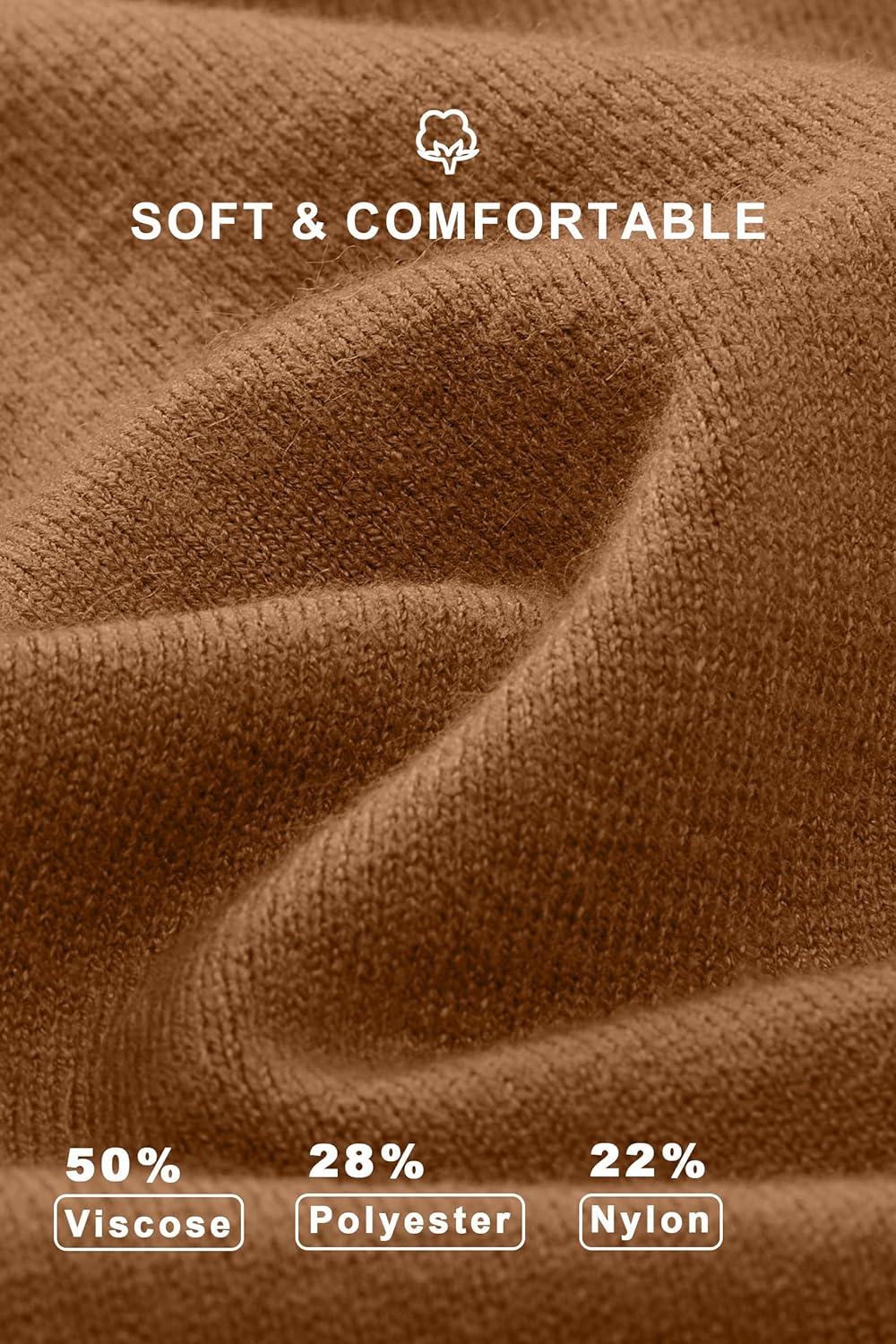 imageArachampampCloz 2024 Fall Sweaters Long Puff Sleeve Tops Crew Neck Special Dots Trendy Casual Lightweight Pullover Clothes OutfitsCamel