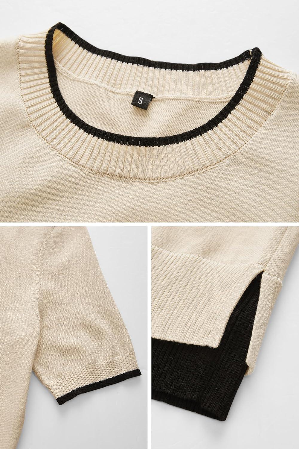 imageArachampampCloz Womens Summer Fall Lightweight Tops Short Sleeve Dressy BlouseApricotblack