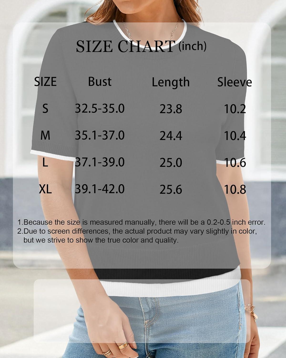 imageArachampampCloz Womens Summer Fall Lightweight Tops Short Sleeve Dressy BlouseBlackwhite