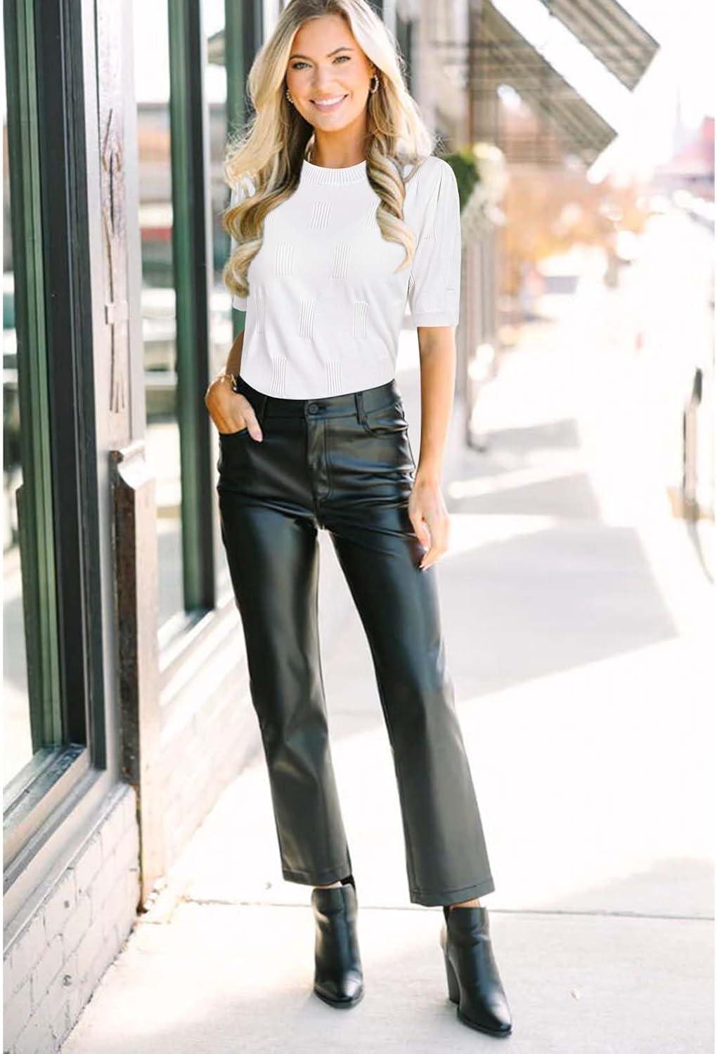 imageArachampampCloz Womens Summer Fall Lightweight Tops Short Sleeve Dressy BlouseOffwhite