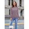 imageArachampampCloz 2024 Fall Sweaters Long Puff Sleeve Tops Crew Neck Special Dots Trendy Casual Lightweight Pullover Clothes OutfitsGrey Purple