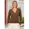 imageArachampampCloz Womens Soft Cropped Cardigan Casual Lightweight Shrug Sweater TopsCoffee