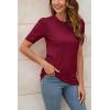 imageArachampampCloz Womens Summer Fall Lightweight Tops Short Sleeve Dressy BlouseBurgundy