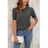 imageArachampampCloz Womens Summer Fall Lightweight Tops Short Sleeve Dressy BlouseDark Grey