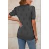 imageArachampampCloz Womens Summer Fall Lightweight Tops Short Sleeve Dressy BlouseDark Grey
