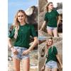 imageArachampampCloz Womens Summer Fall Lightweight Tops Short Sleeve Dressy BlouseGreen