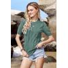 imageArachampampCloz Womens Summer Fall Lightweight Tops Short Sleeve Dressy BlouseGrey Green