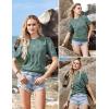 imageArachampampCloz Womens Summer Fall Lightweight Tops Short Sleeve Dressy BlouseGrey Green