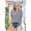 imageArachampampCloz Womens Summer Fall Lightweight Tops Short Sleeve Dressy BlouseGreyblue Bow