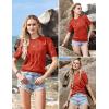 imageArachampampCloz Womens Summer Fall Lightweight Tops Short Sleeve Dressy BlouseRust
