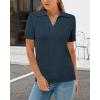 imageArachampampCloz Womens Wool Blend Summer Fall Tops Business Casual Polo Shirts 2025Cable Knitdark Blue
