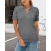 imageArachampampCloz Womens Wool Blend Summer Fall Tops Business Casual Polo Shirts 2025Cable Knitgrey