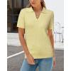 imageArachampampCloz Womens Wool Blend Summer Fall Tops Business Casual Polo Shirts 2025Cable Knityellow
