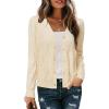imageArachampampCloz Womens Soft Cropped Cardigan Casual Lightweight Shrug Sweater TopsLight Apricot